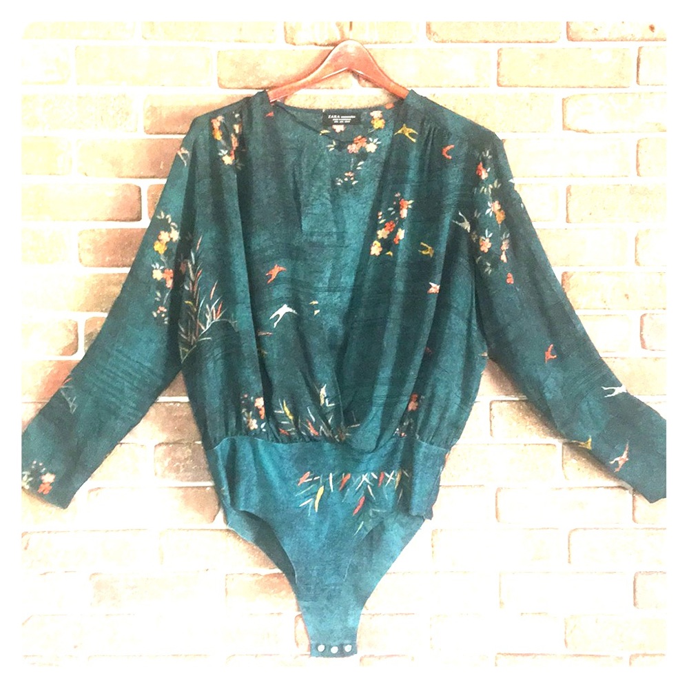 ZARA long-sleeve, deep v-neck bodysuit. Gorgeous!!
